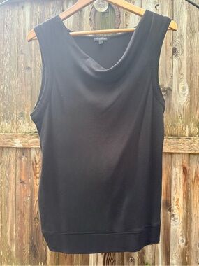 Talbots Black Cotton Modal Cowl Neck Sleeveless Tank Normcore Business Elevated